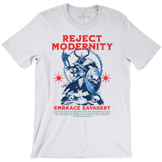 Barbarian Reject Modernity Embrace Savagery D&D White Unisex T-Shirt