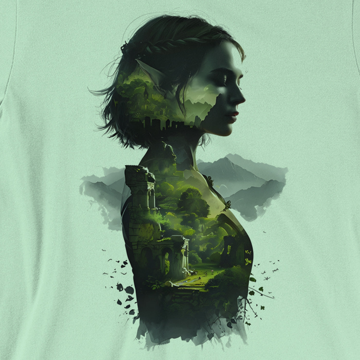 Princess of a Fallen Kingdom Elven Princess Silhouette Legend of Zelda inspired T-shirt Art