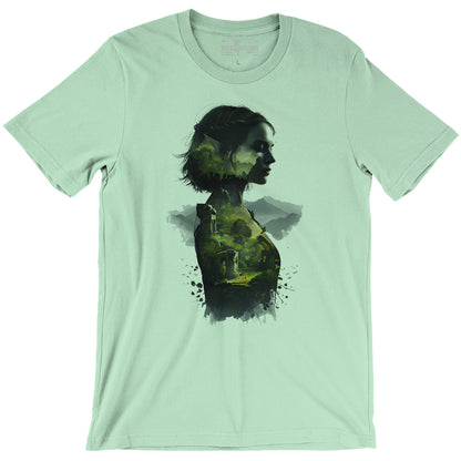 Princess of a Fallen Kingdom Elven Princess Silhouette Legend of Zelda inspired Mint Green Unisex T-shirt 