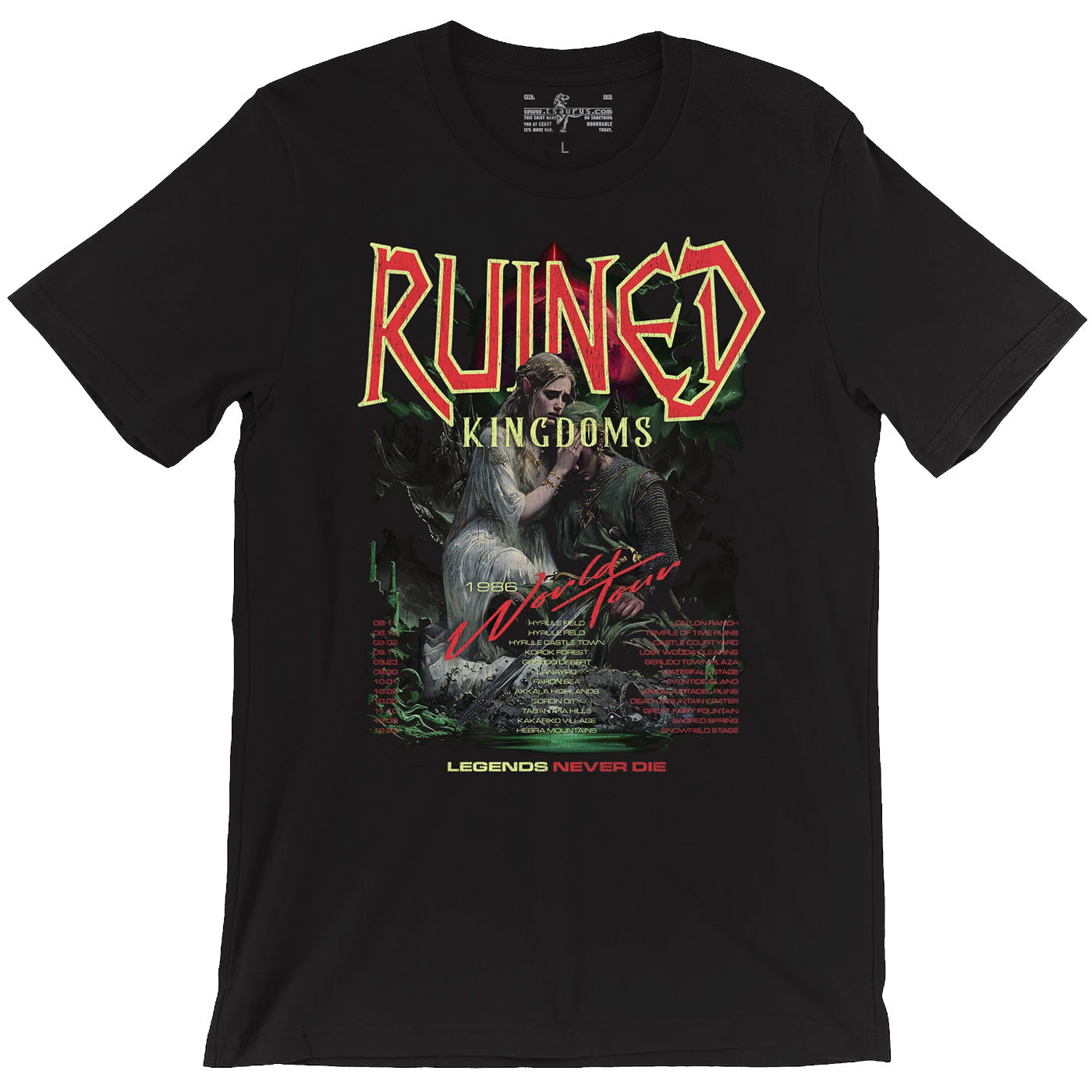 Ruined Kingdoms 1986 World Tour Unisex Zelda Inspired T-Shirt